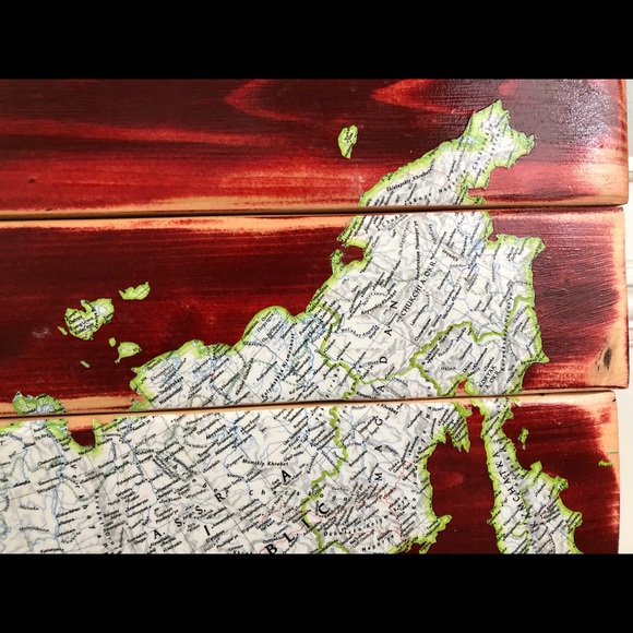 CLEARANCE Vintage USSR Soviet Union Russia Map Decoupage Wall Art - Picture 4 of 9